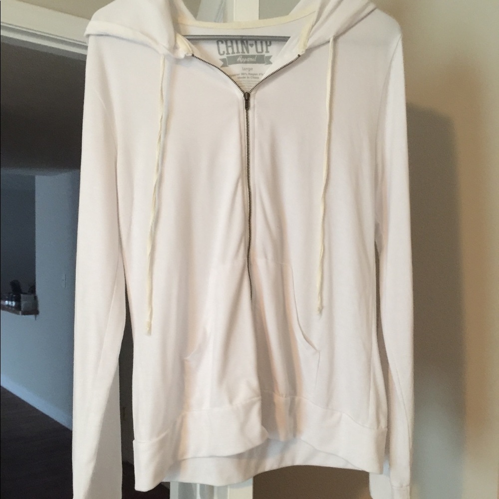 White hooded jacket